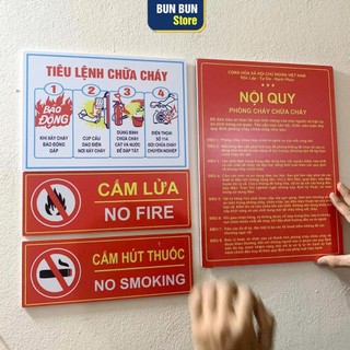  Nội quy tiêu lệnh PCCC Biển phòng cháy chữa cháy cho Công ty cửa hàng nhà dân...   Không rỉ sét như loại tôn sắt   
