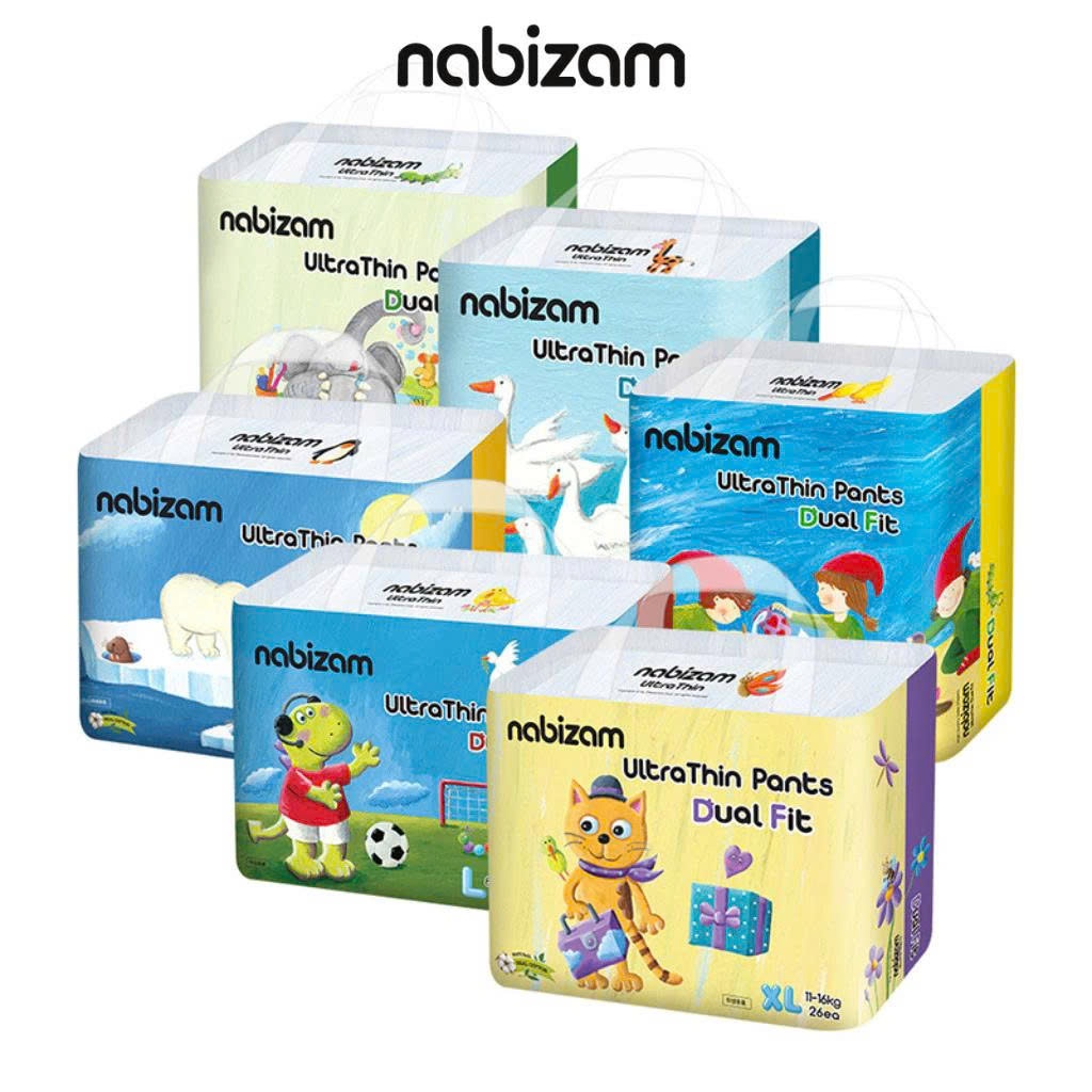 Tã Bỉm Quần Nabizam Hàn Quốc Đủ Size Cho Bé M32/L30/XL26/XXL22/3XL20 - Mỏng 2mm, Chống Tràn