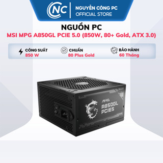 Nguồn máy tính MSI MPG A850GL PCIE 5.0 (850W, 80 Plus Gold, ATX 3.0) | Hàng New | Bh 60 tháng