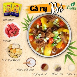 Combo 10 gói bột Cà Ri gói 10g hiệu Ông Già Ấn Độ Vianco Gia Vị Việt Ấn gia vị Vianco