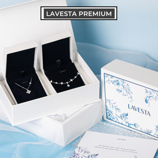  Set quà tặng trang sức dây chuyền và lắc tay bạc xi bạch kim cao cấp LAVESTA LAV164 Lani 