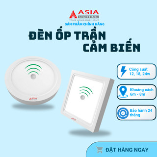  Đèn Cảm Biến Chuyển Động Đèn Cảm Ứng ASIALIGHTING Công Suất 12W 18W Góc Cảm Biến Rộng Bảo Hành 24 Tháng 