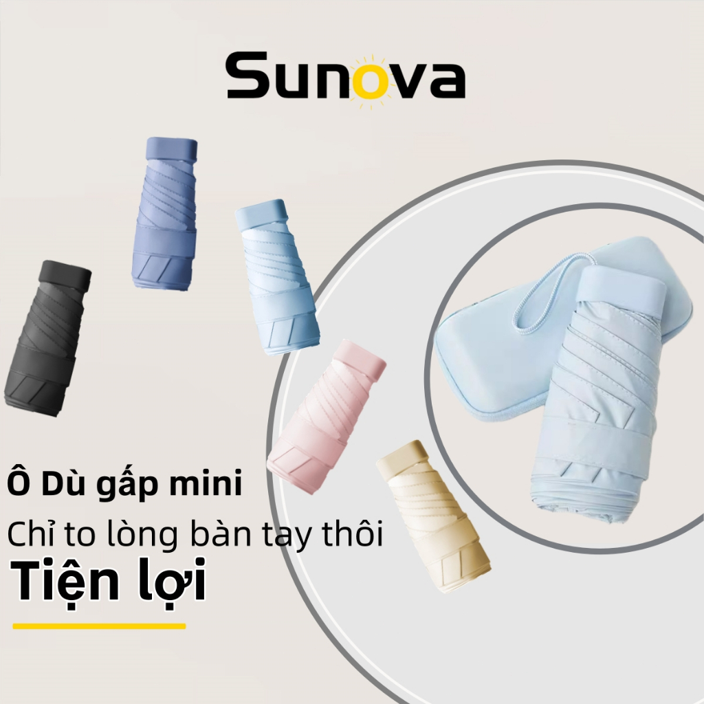 Ô gấp bỏ túi mini, ô chống nắng SPF50+ chống tia UV, Thiết Kế Siêu Tiện Lợi Mang Theo