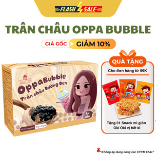  Hộp 10 Gói Trân châu đường đen Ăn liền Oppa Bubble hộp 350g  35g*10 gói  Nguyên Liệu Nấu Trà Sữa 