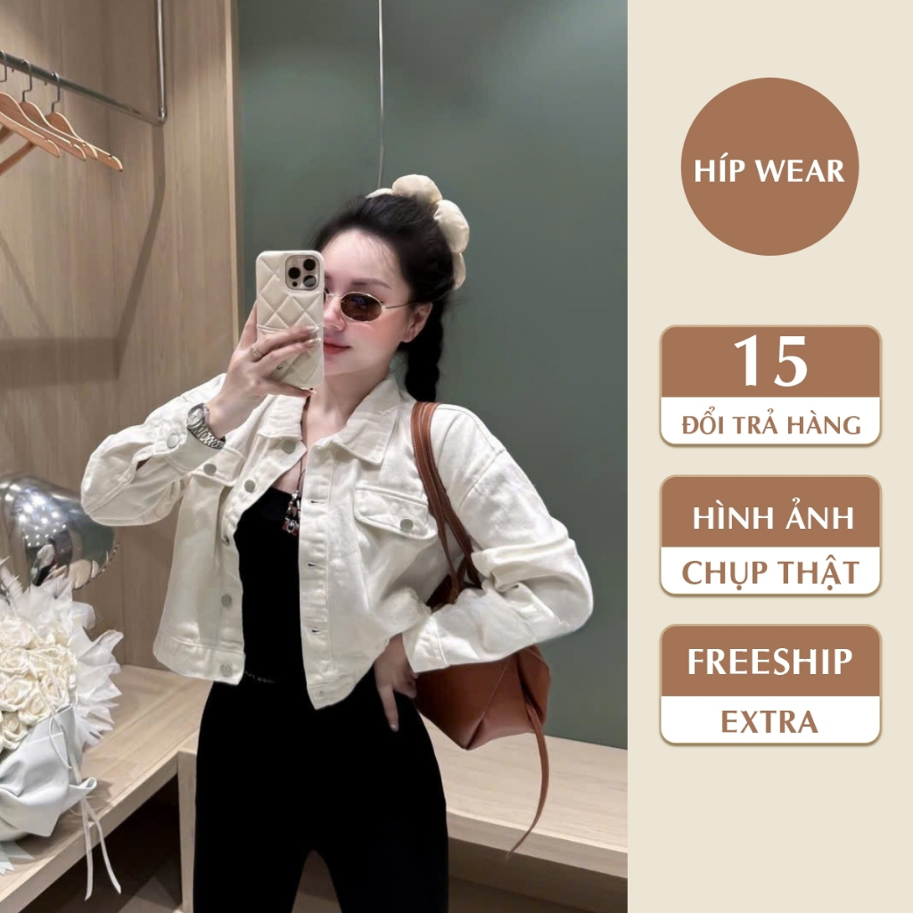 Áo Khoác Jean Nữ Croptop Dáng Ngắn, Áo Khoác Denim Nữ Cá Tính Thời Trang A11