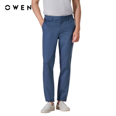 Owen - Quần khaki Slim Fit QKS251276 màu Xanh chất liệu CVC Spandex