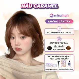  Thuốc nhuộm tóc Màu Nâu Bơ - Nâu Caramel - Lên Từ Nền Đen Không Tẩy - Minzihair Minzihair HCM 