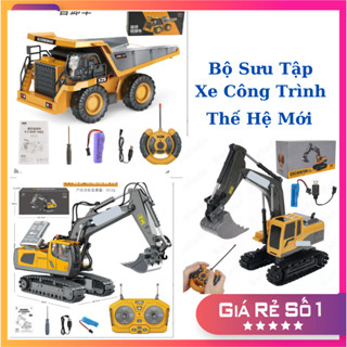 Xe Máy Múc 11 Kênh Gầu Sắt, Xe Ben, Đồ Chơi Xe Công Trình Cho Bé