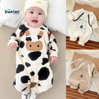  Quần áo thu đông DAKIMI cho bé trai bé gái Bodysuit cho bé dài tay chất Cotton Hình Thú Mẫu quần áo sơ sinh 0-12M 