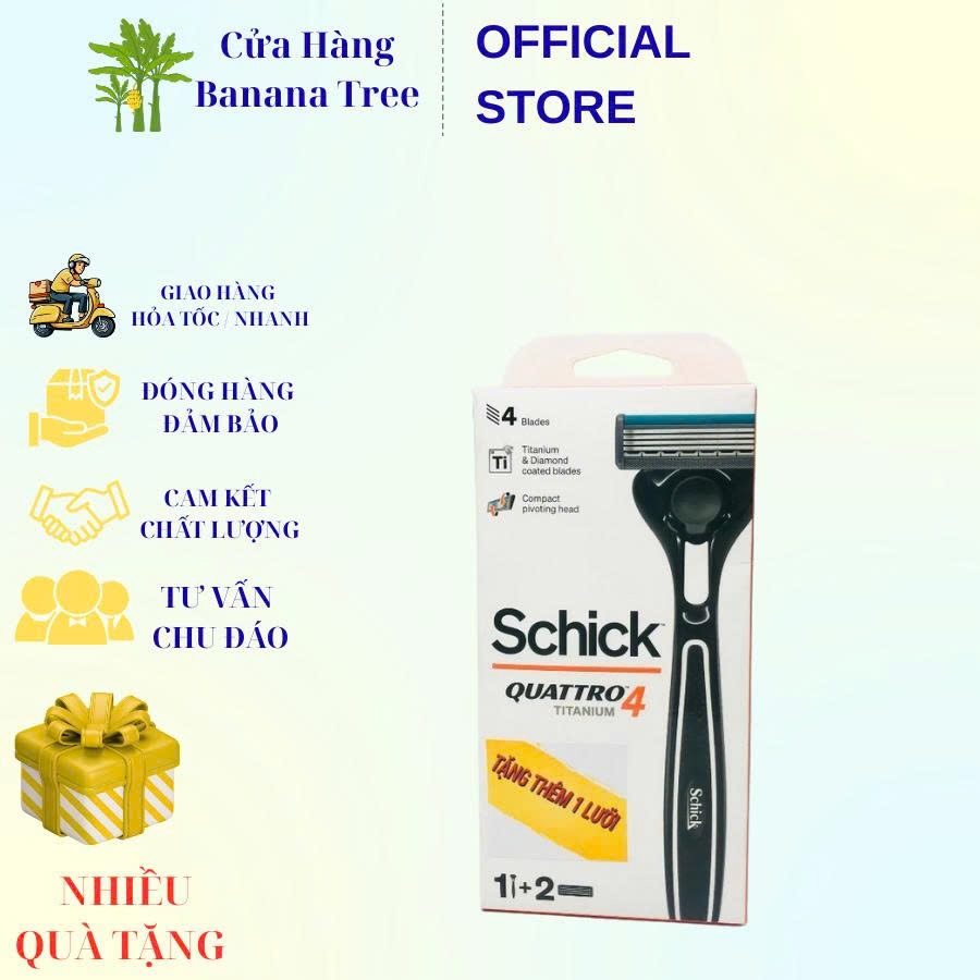 Dao Cạo Râu SCHICK QUATTRO TITANIUM 4 lưỡi (Tặng Thêm 1 lưỡi trị giá 25k)