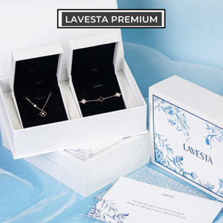  Set quà tặng trang sức dây chuyền và lắc tay bạc mạ vàng hồng 18K cao cấp LAVESTA LAV167 Sayuri 