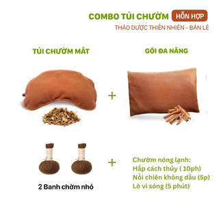  Combo túi chườm mắt gối vuông cặp nậm nhỏ thảo dược sakura giảm nhức mỏi mắt thư giãn chờm được nóng và lạnh | 