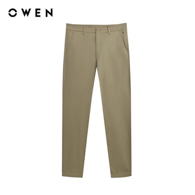 Owen - Quần khaki Slim Fit QKS251273 màu Vàng chất liệu CVC Spandex
