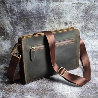 [Da thật] Clutch nam kết hợp đeo chéo da thật CL145LEA (Đen Nubuck/Nâu sáp) - 100% da bò thật, BH 3 năm