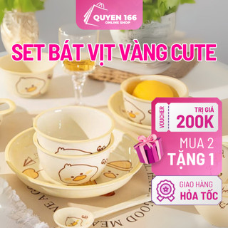  Bộ Bát Đĩa Gốm Sứ Vịt Vàng Cute – Set Bát Tô Kèm Bát Nhỏ Và Thìa Bát Sứ Ăn Cơm Đẹp Dễ Thương 