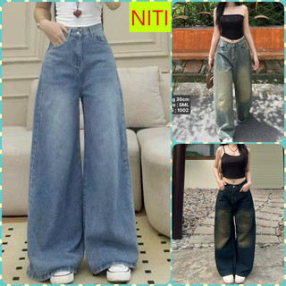   ORTD1001.2.3  QUẦN JEANS ỐNG RỘNG NỮ FORM ỐNG 30CM LƯNG CAO MÀU XANH NHẠT RÊU ĐẬM RÊU LAI CUỐN SIÊU CÁ TÍNH 