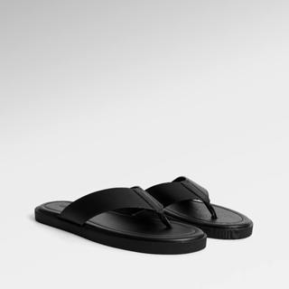 Dép Da Quai Chéo Nam Nữ Norman Chất Liệu Đế Cao Su Chịu Nhiệt Cao Thương Hiệu LEONARDO