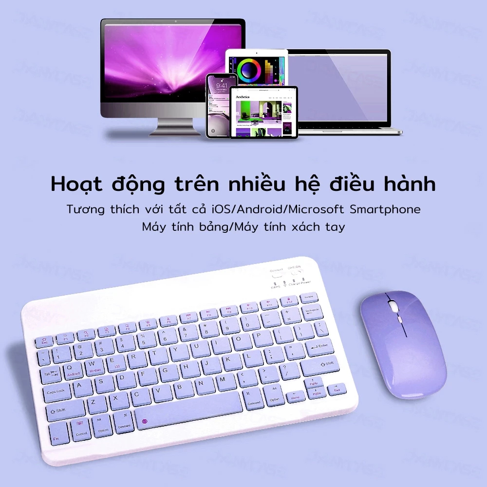  Bàn Phím Bluetooth Mini Không Dây Bluetooth 5.0 kèm theo chuột Bộ sản phẩm Cho Điện Thoại Ipad Máy Tính Laptop 