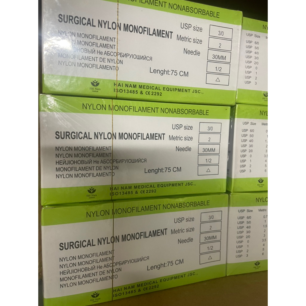 Chỉ phẫu thuật nilon 2/0-6/0 chính hãng, hộp 12 sợi