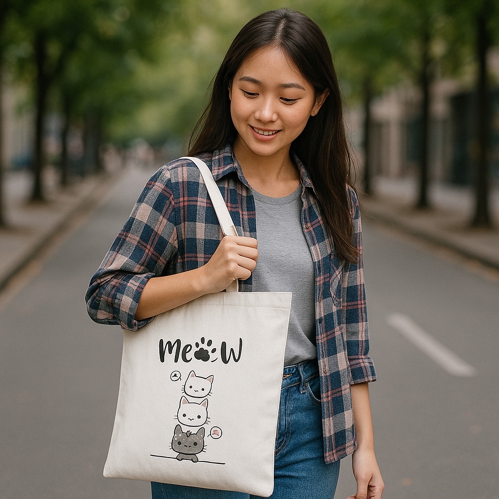 Túi Canvas, Túi Vải, Túi ToTe Cỡ Đại In Hình Tổng Hợp Bộ Sưu Tập Chất Cotton