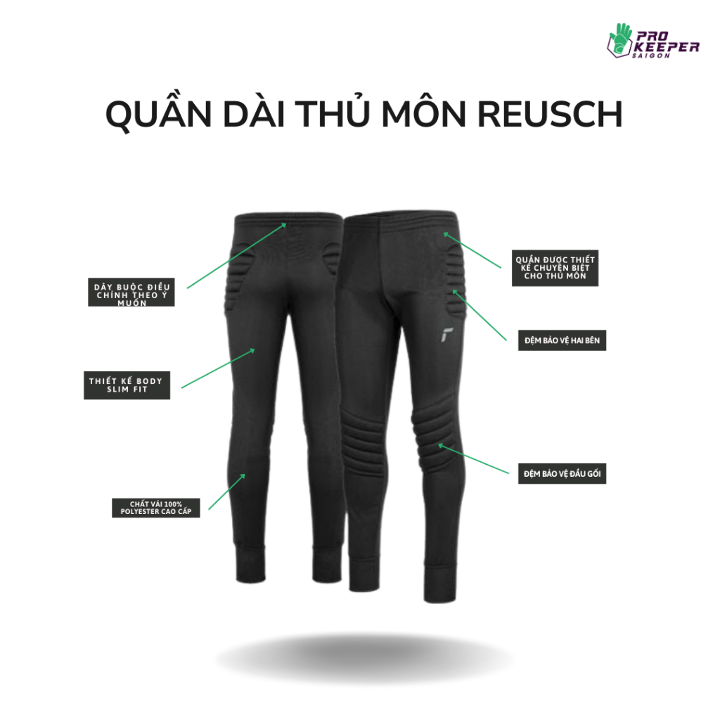 Quần Dài Thủ Môn Có Đệm Reusch Training Pant