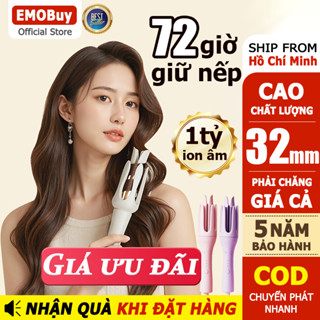  Máy uốn tóc xoăn ion âm đường kính 32mm tạo kiểu tự động giúp chăm sóc và bảo vệ tóc - Hãng Bảo Hành 12 Tháng 