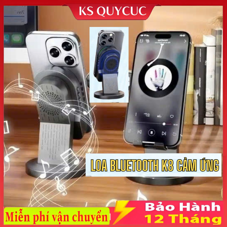 Loa K8 cảm ứng không dây (3in1) Giá đỡ điện thoại + Loa bluetooth + Gương Trang điểm