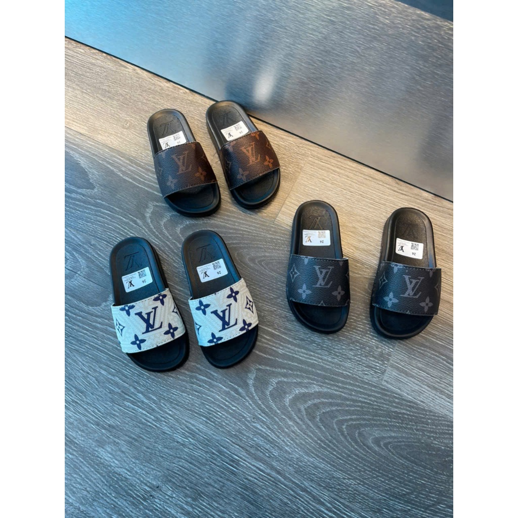 Dép trẻ con LV- Dép quai ngang cho bé - Dép lê LV cho bé từ 3 đến 12 tuổi - full sz 26 - 35