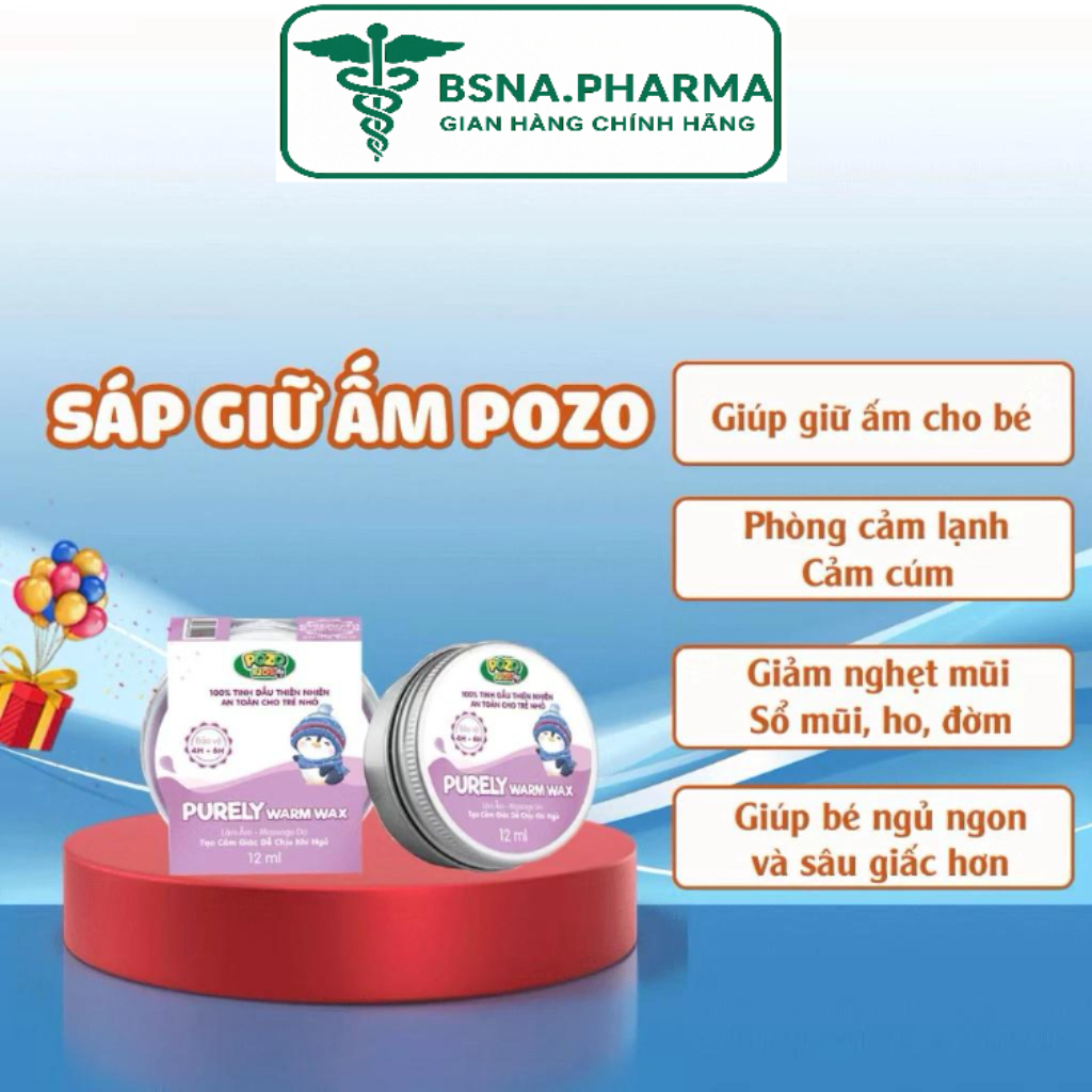 (BÁN CHẠY) Sáp Giữ Ấm Pozo Giúp Giữ Ấm Cơ Thể, Giúp Bé Ngủ Ngon, Sâu Giấc - Lọ 12ml