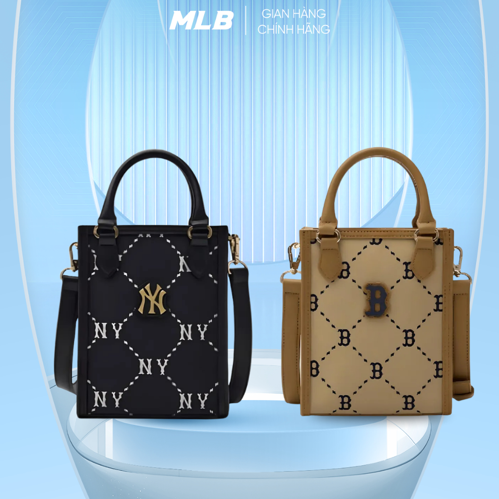 [CHÍNH HÃNG] Túi đeo chéo MLB diamond monogram NY phone bag MLB rộng rãi, Full hiddentag bill season