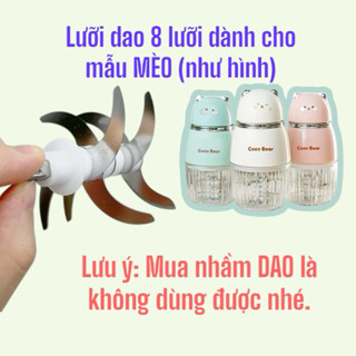 Phụ kiện máy xay Cocobear - Cối thủy tinh 300ml, Nắp đậy, Gioăng cao su, Lưỡi dao 8 lưỡi máy xay CCB