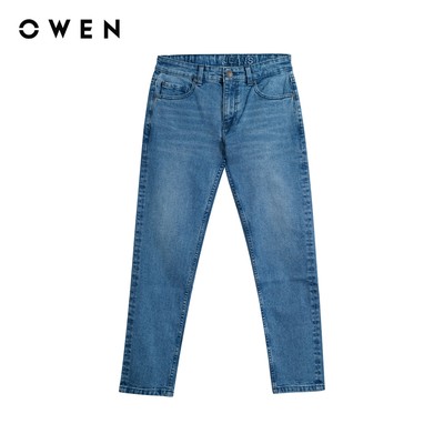 Owen - Quần jeans Slim Fit QJS241254 màu Xanh chất liệu Cotton Spandex
