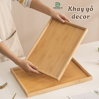Khay Gỗ Chữ Nhật Decor Quán Cà Phê Trang Trí Nhà Cửa, Khay Bưng Bê Đựng Thực Phẩm, Trái Cây Daria
