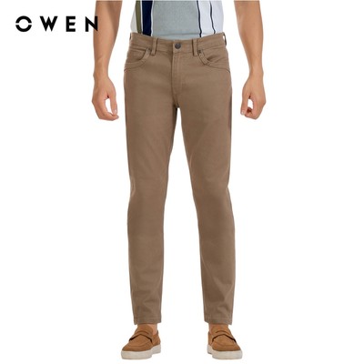 Owen - Quần jean Regular Fit QJR251285 màu Be đậm chất liệu Cotton Spandex
