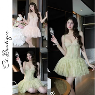  Đầm corset tiểu thư ren “XUYÊN THẤU” kim tuyến – Váy công chúa xoè bồng sexy sang chảnh Cá Boutique 