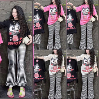  HCM_Ship hỏa tốc _ Đồ bộ nữ set đồ bộ thun gân tăm lạnh quần ống loe có túi và áo rộng bộ đồ nhà   áo nữ_Sen Boutique 