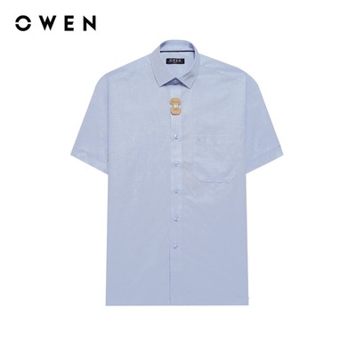 Owen - Áo sơ mi ngắn tay Body Fit AB250080NT màu Tím chất liệu Bamboo linen