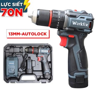   Kèm Phụ Kiện  Máy Khoan Pin Workfix WF-ID1613BL - Bộ 2 Pin - 3 Chức Năng - Motor Không Chổi Than 