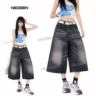 Quần Jeans Nam Short Lửng Ống Rộng Hình Dập Nổi 3D,Quần Wide Leg Short Jeans Phong Cách Cá Tính Nổi Bật - NEOGEN QĐ1