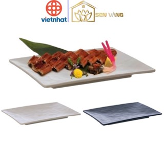  Set 2 Đĩa chữ nhật vân gỗ sần nhựa VIỆT NHẬT - Đĩa đựng đồ ăn vặt hoa quả - 1187 8 