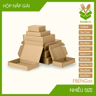 Combo 20 Hộp carton nắp gài đóng hàng - Size trung lớn - Hộp nắp cài đóng gói thời trang - FBENG