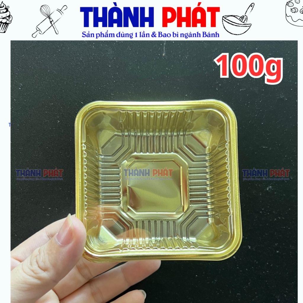 100 Khay đựng bánh trung thu 100g - Túi ép miệng đựng bánh trung thu 100g - Bao Bì Khay Túi đựng bán