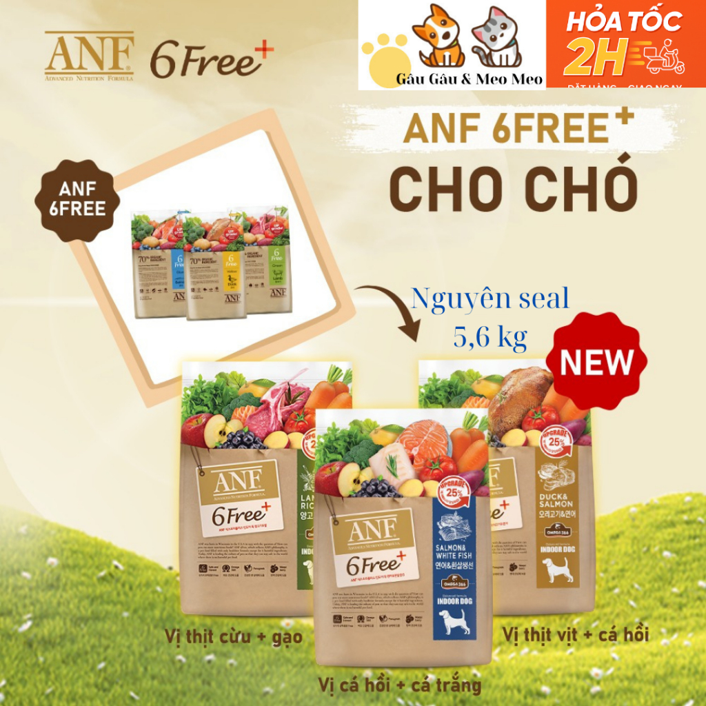 (nguyên seal 5,6kg)Thức ăn chó ANF 6 FREE