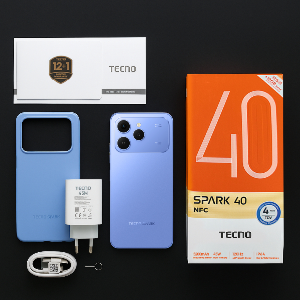 Điện thoại TECNO SPARK 40 (8GB/256GB) - Màn hình 6.67" 120Hz | Pin 5200 mAh + Sạc nhanh 45W |  Loa kép | NFC | BigBuy360 - bigbuy360.vn