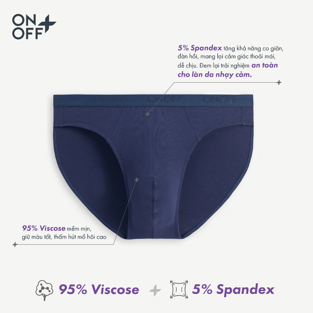 Quần lót sịp nam brief thun lạnh Viscose mềm mịn - ONOFF 18UQ23A006