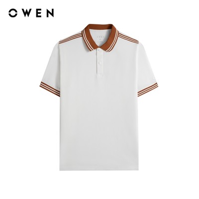 Owen - Áo polo Bodyfit APV253642 màu Trắng chất liệu Nylon spandex