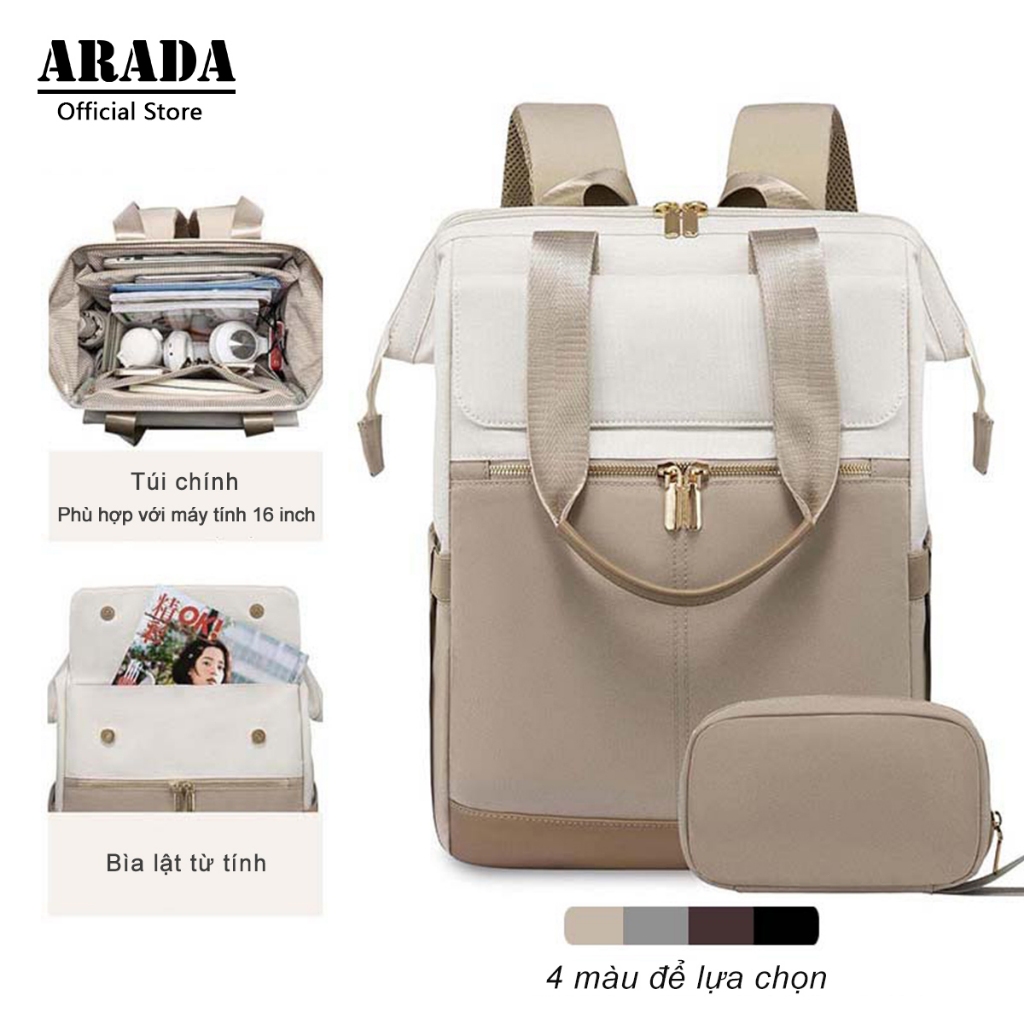 balo nữ hàn quốc ARADA 2 in 1 đựng laptop 17 inch chống nước ba lô đi học Dung Tích Lớn balo du lịch sinh viên đại học
