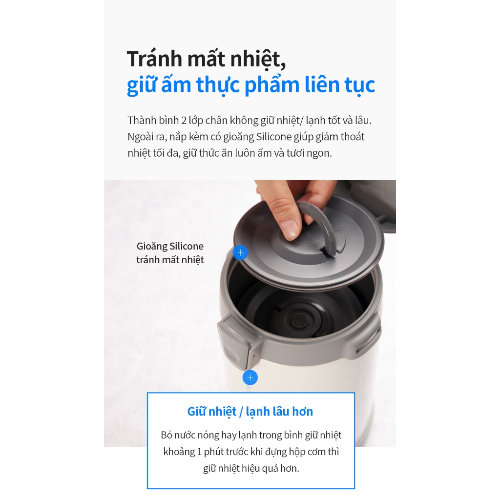 Bộ Hộp Cơm Giữ Nhiệt LocknLock 2 Lít 3 Ngăn Kèm Túi Đựng Giữ Nhiệt Và Muỗng Nĩa LHC8039 - T2C Mall | BigBuy360 - bigbuy360.vn
