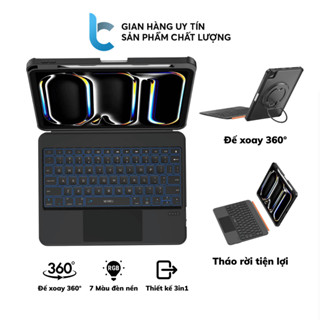 Case Bàn Phím Trackpad Bluetooth ipad 3in1 WIWU MK-007 Pro Đế Xoay 360 Bluetooth 5.3 - Chính Hãng