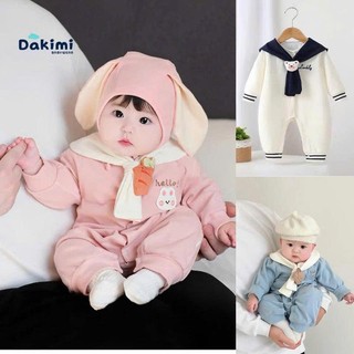  Bodysuit cho bé dài tay Dakimi BABYWEAR chất Cotton Body thu đông bé trai bé gái dễ thương Mẫu quần áo sơ sinh 0-12M 